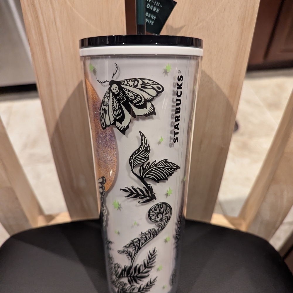 Starbucks 2025 Halloween Moth Glow In The Dark 20 oz. Tumbler NWT